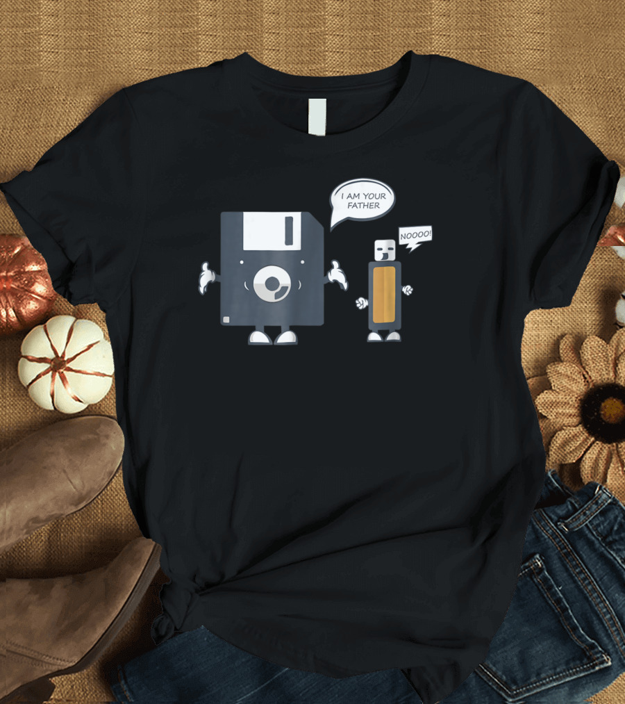 USB Floppy Disk I Am Your Father Noooo Funny Nerd T-Shirt