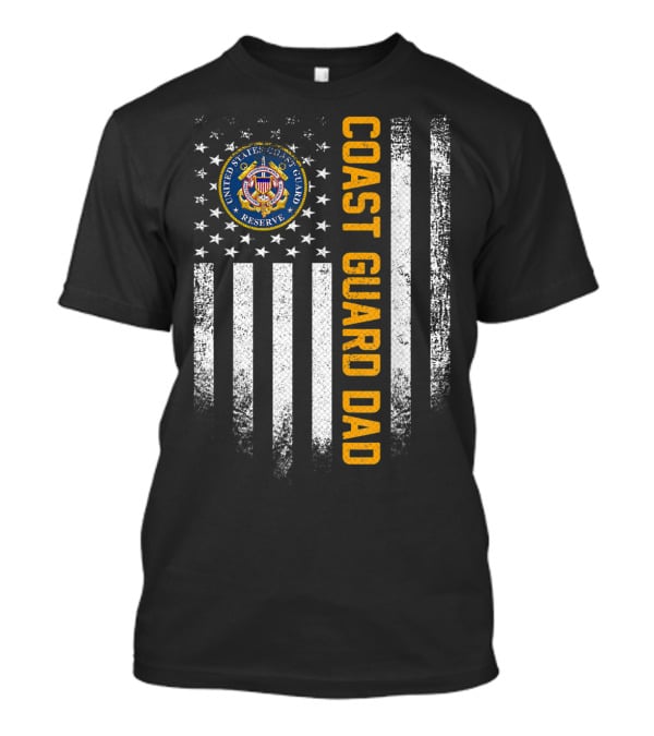 United States Coast Guard Reserve Proud Dad American Flag Vintage USA T-Shirt