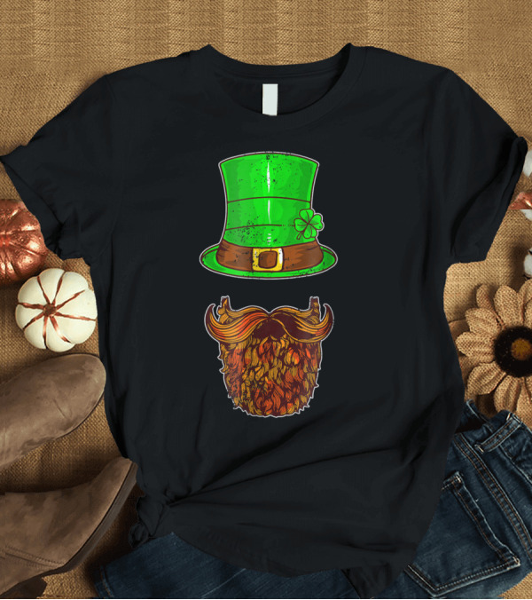 T-Shirt: Awesomely Festive St Patrick's Day Green Irish Hat with Shamrock and Orange Beard T-Shirt Awesomely Festive St Patrick's Day Green Irish Hat with Shamrock and Orange Beard T-Shirt