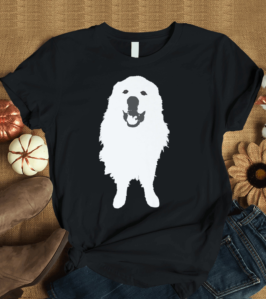 Great Pyrenees Dog Silhouette Smiling T-Shirt