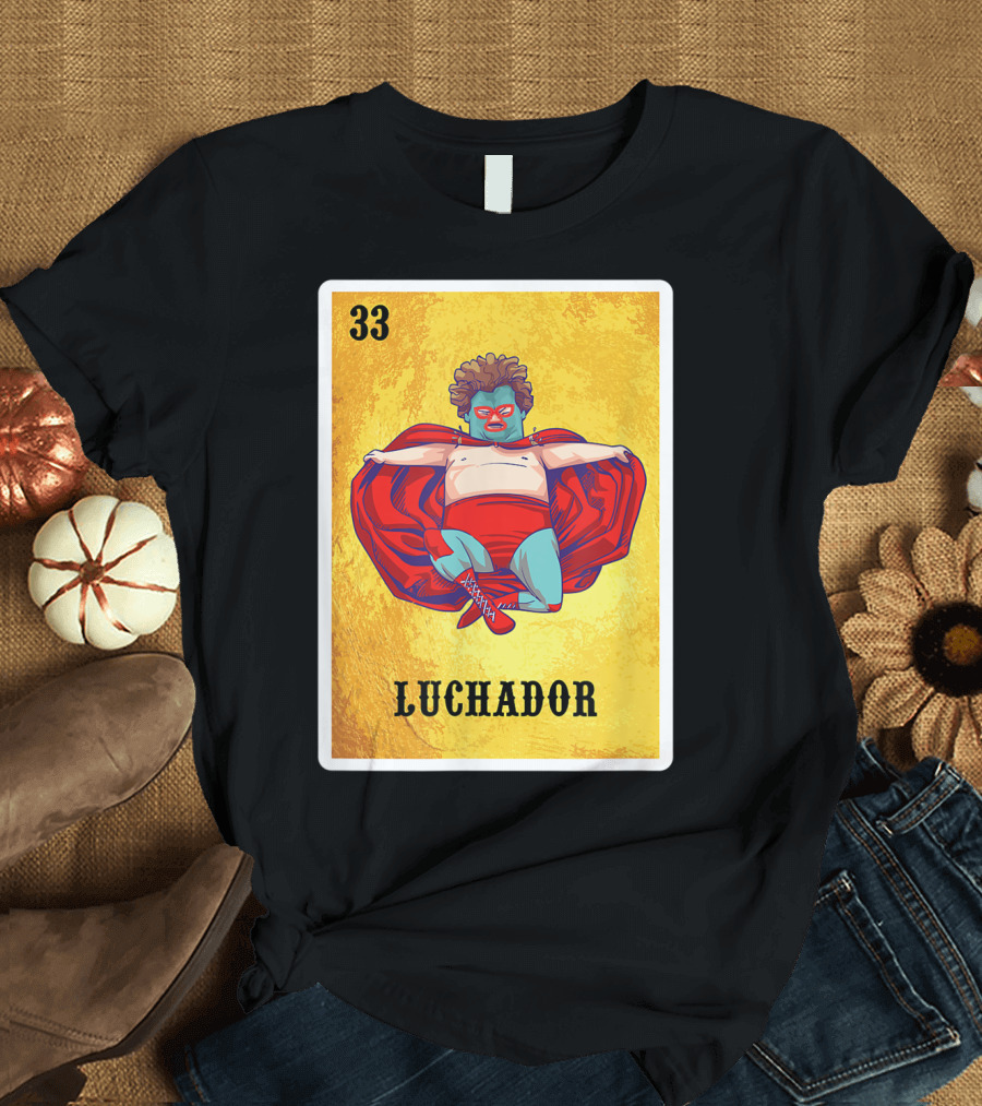 Luchador Masked Wrestler El Lucha Libre Number 33 T-Shirt
