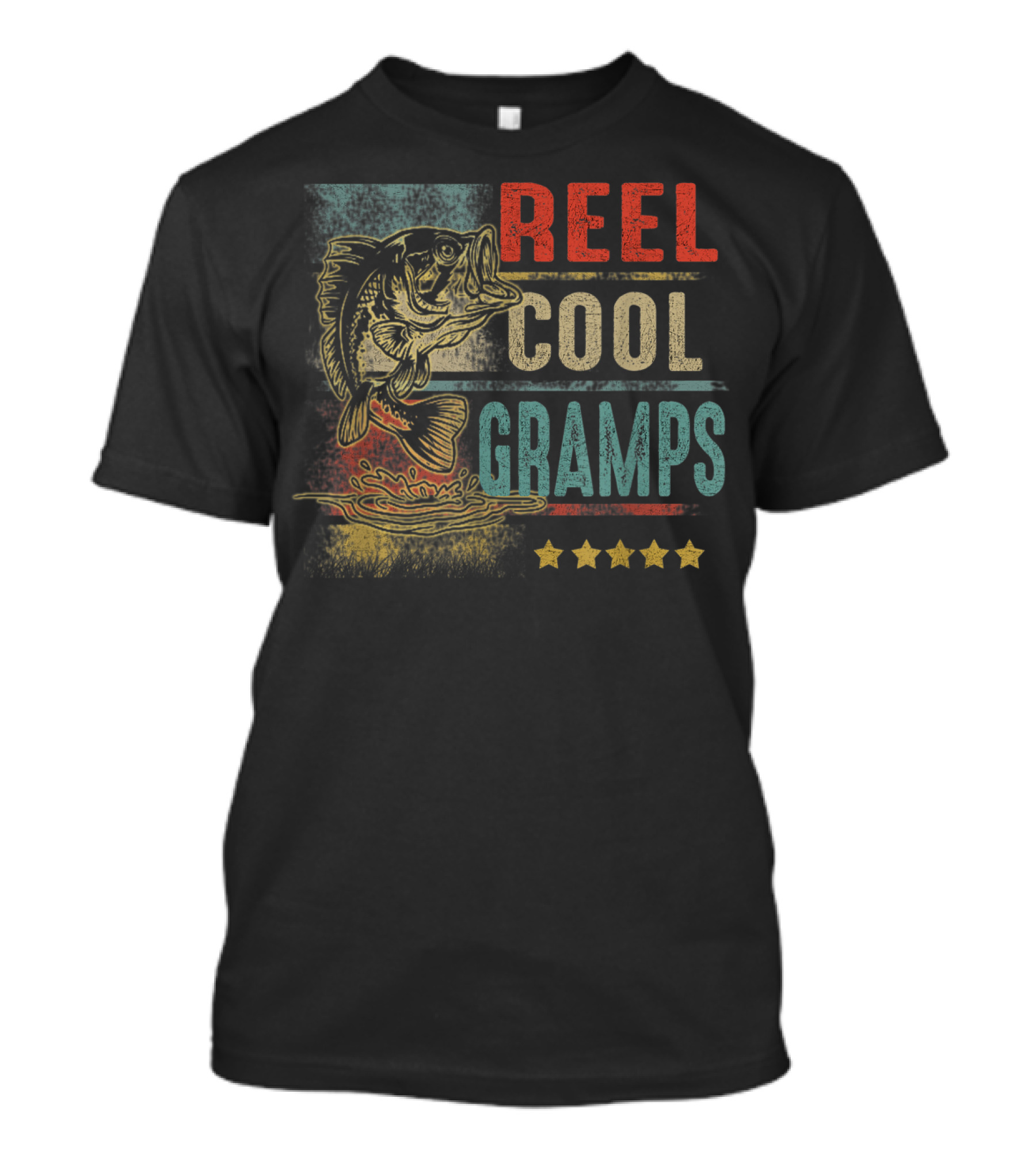 Reel Cool Gramps Vintage Fishing Grandpa T-Shirt