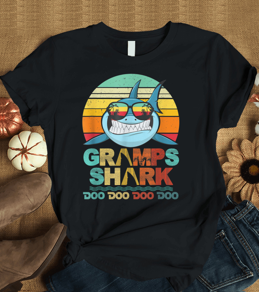 Gramps Shark Doo Doo Doo Doo Mens Vintage Funny T-Shirt