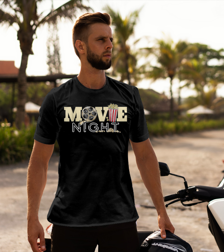 Movie Night Family Movie Night Popcorn Film Reel T-Shirt
