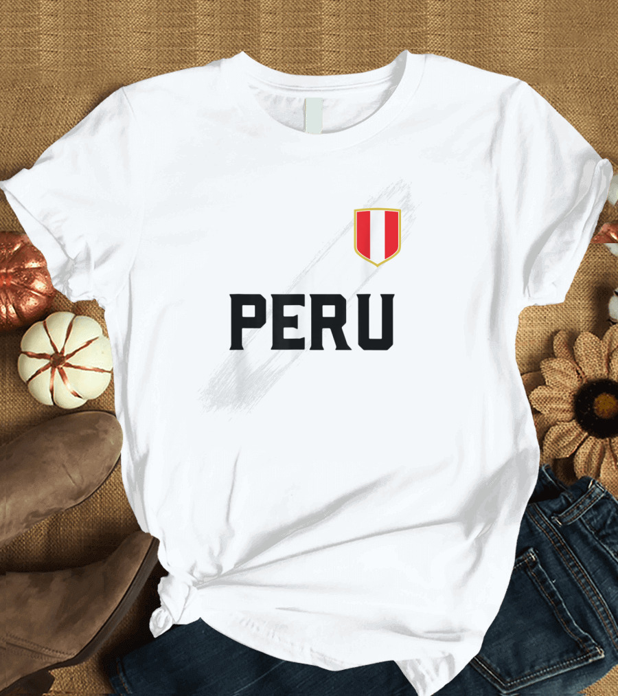 Peru Camiseta Peruvian Futbol Soccer Jersey With Flag T-Shirt