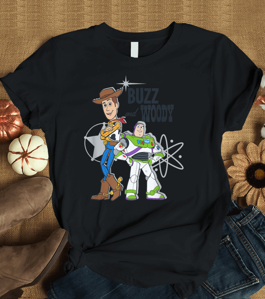 Pixar Toy Story Buzz and Woody Star Atom T-Shirt