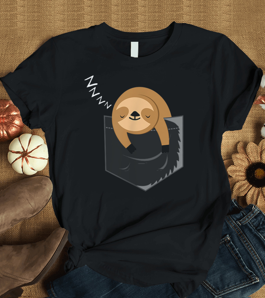 Sleepy Sloth ZZZ in Pocket In Your Pocket T-Shirt