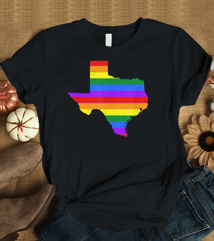 Texas Pride Rainbow Map T-Shirt