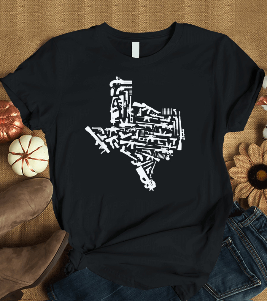 Texas Gun Map Second Amendment T-Shirt