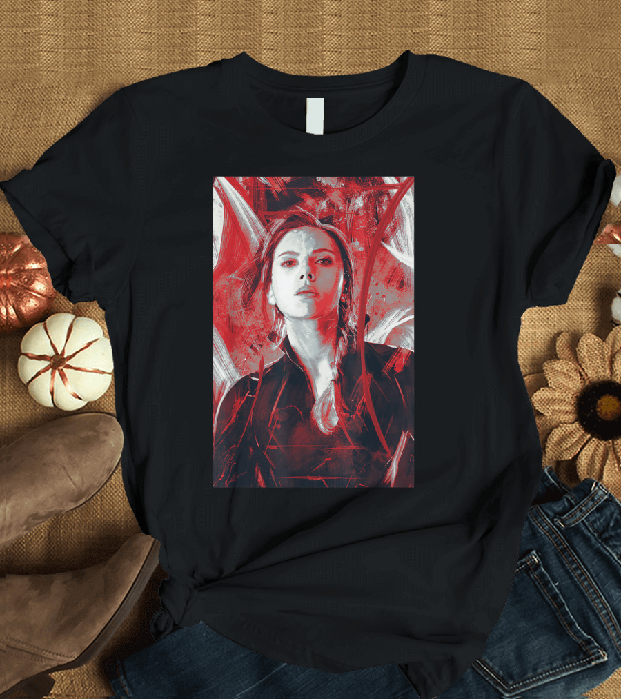 Marvel Avengers Endgame Black Widow Painting Graph T-Shirt