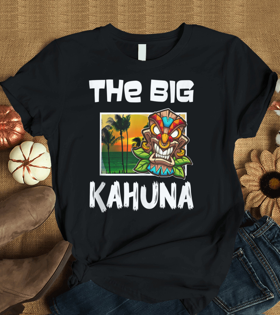 The Big Kahuna Tiki Bar Vibes Aloha Haw Palm Sunset Mask T-Shirt