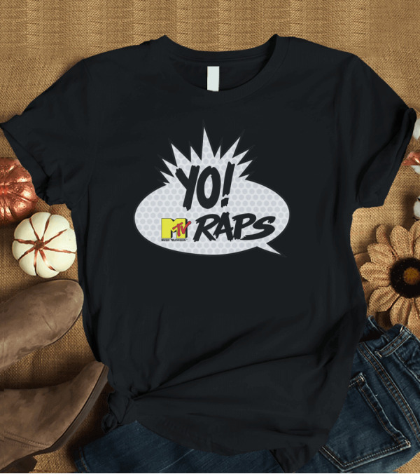 T-Shirt: YO MTV Raps Music Television Comic Book Talk Bubble T-Shirt YO MTV Raps Music Television Comic Book Talk Bubble T-Shirt