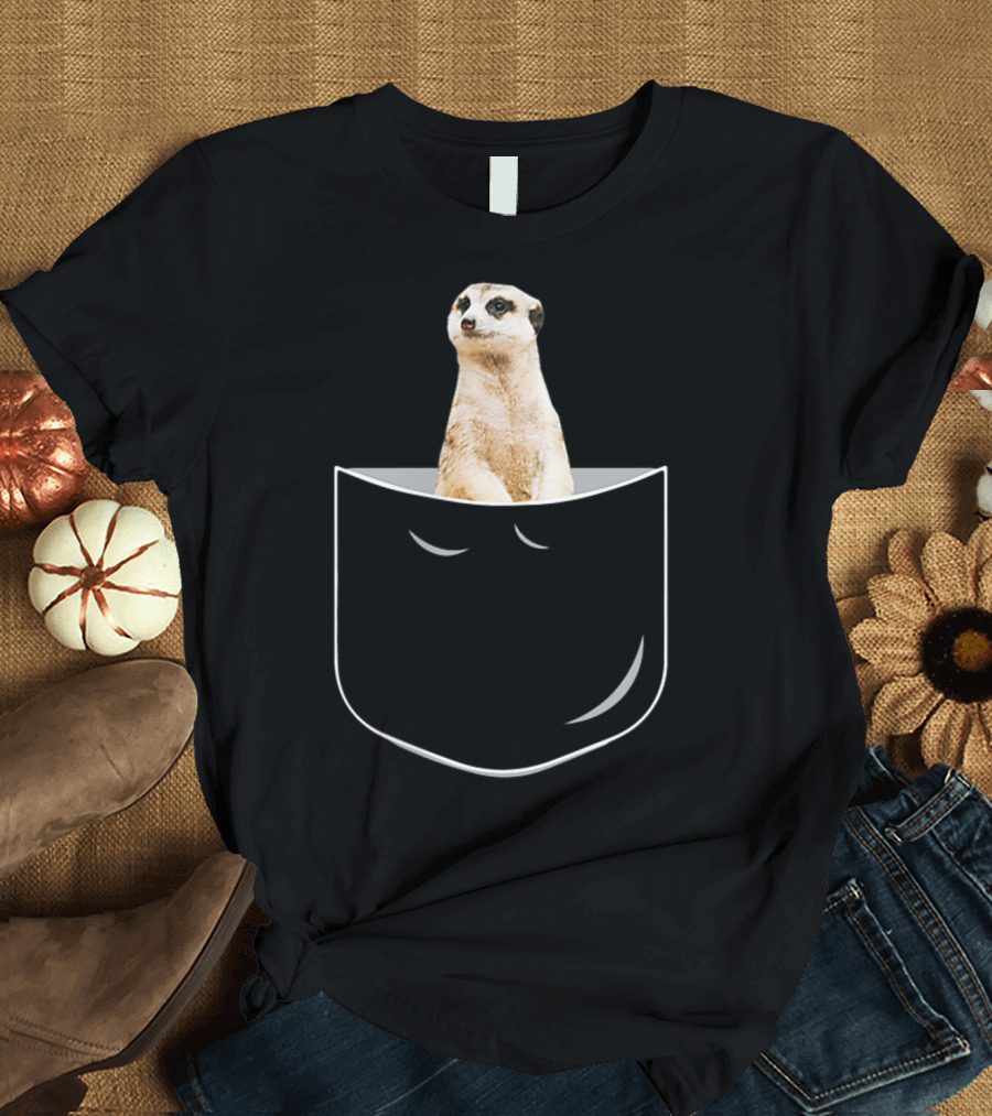 Pocket Meerkat Funny Meerkat in Pocket Standing Cute Wildlife Surrogate T-Shirt