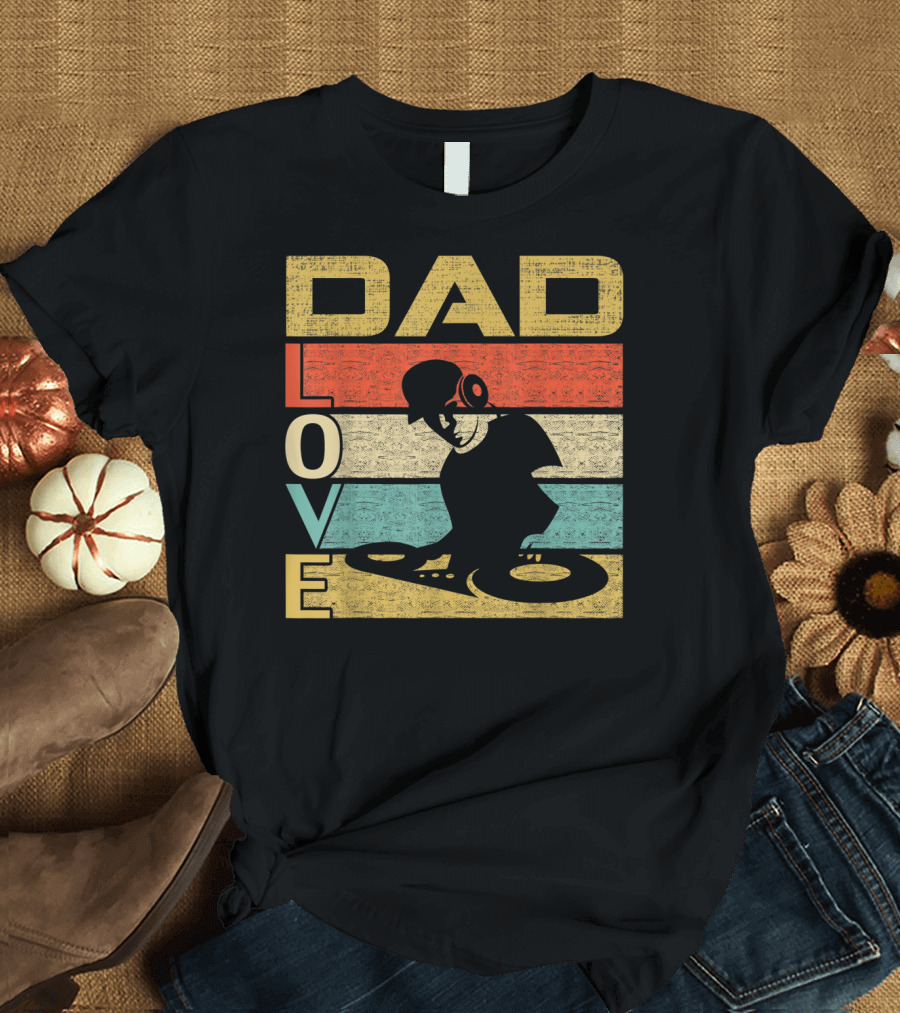 Retro Vintage Dad Love DJ Deejay Funny Father's T-Shirt