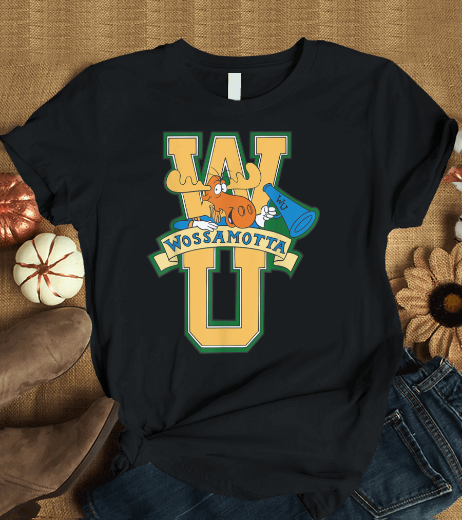 Rocky And Bullwinkle Wossamotta U WU Moose Megaphone T-Shirt