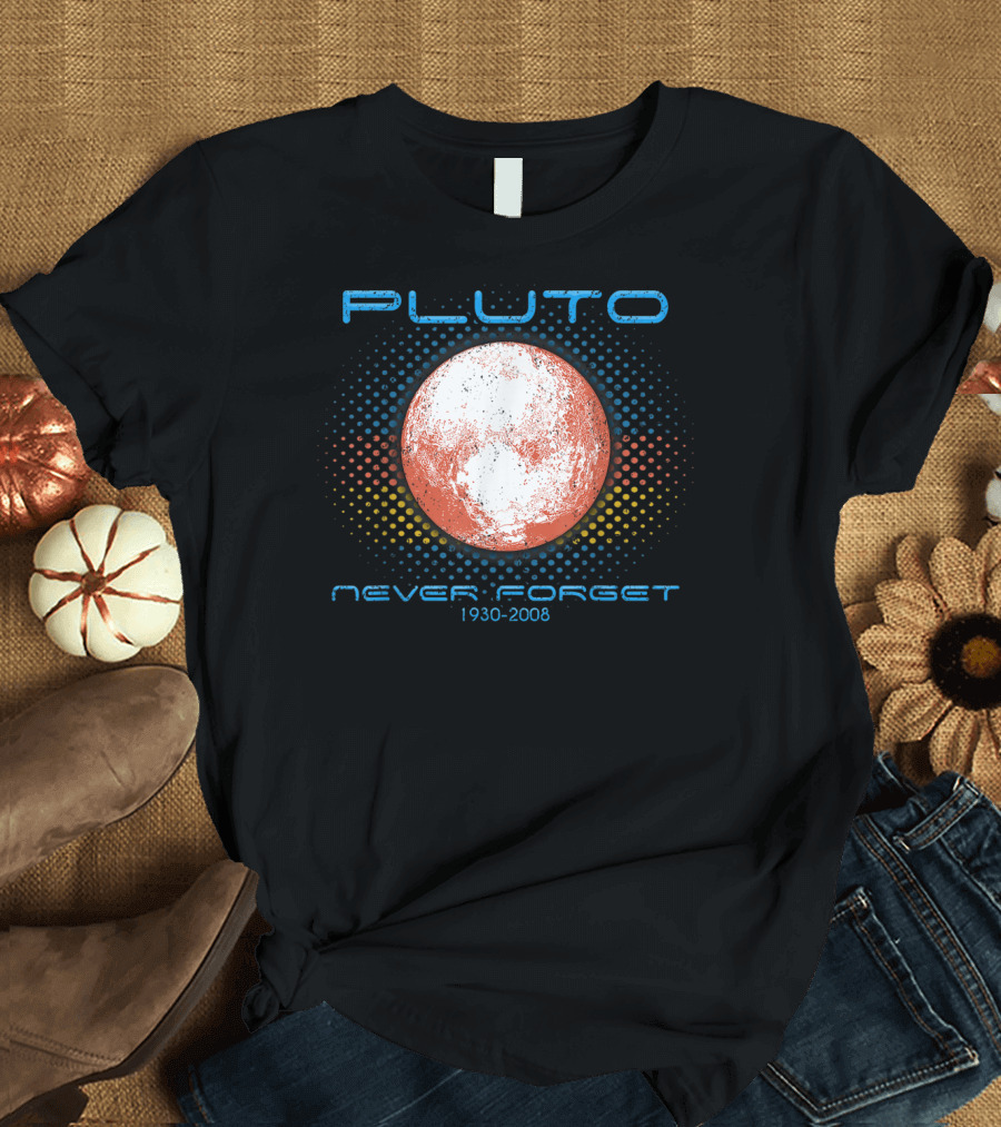 Pluto Never Forget 1930-2008 Vintage Retro Space T-Shirt