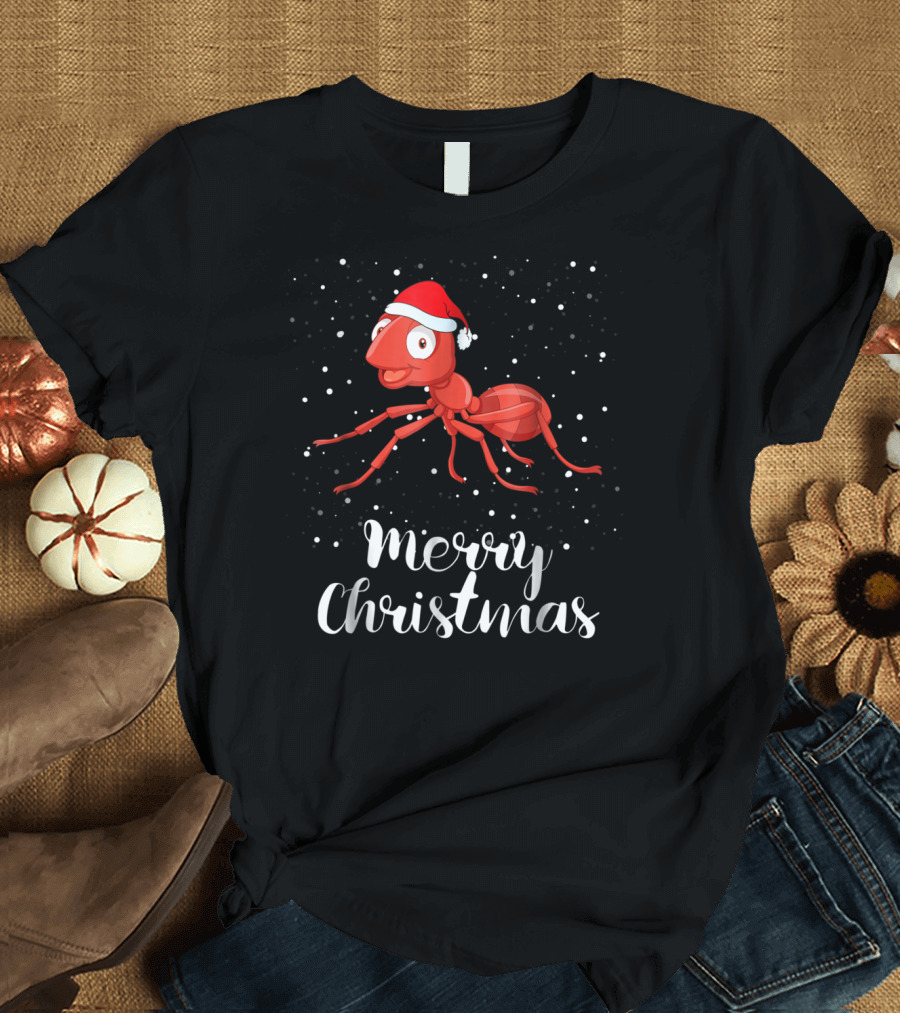 Merry Christmas Ant Funny Festive Family Matching Holiday T-Shirt