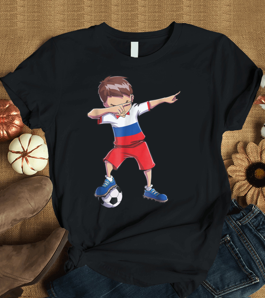Dabbing Soccer Russia Russian Football Player T-Shirt