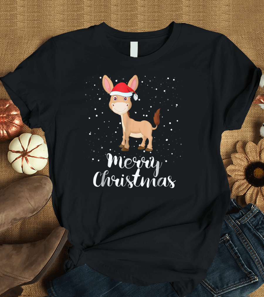Merry Christmas Donkey Funny Matching Family Group T-Shirt