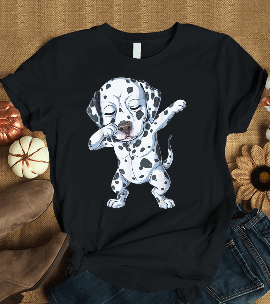 Dalmatian Dabbing Dog Lover Kids Boys Dab T-Shirt