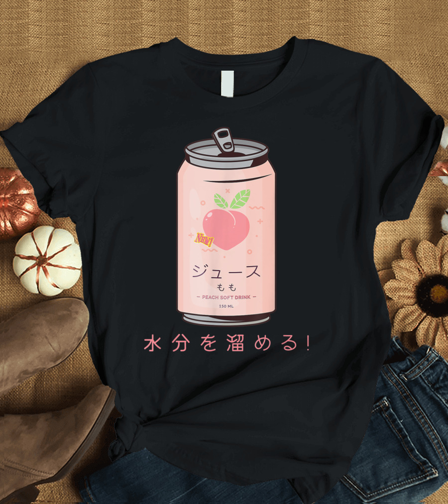 90s Japanese Aesthetic Peach Soft Drink Juice Can 150ML T-Shirt