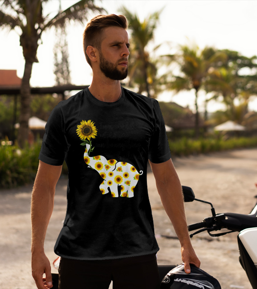 In A World Where You Can Be Anything Be Kind Sign Language Elephant Sunflower T-Shirt