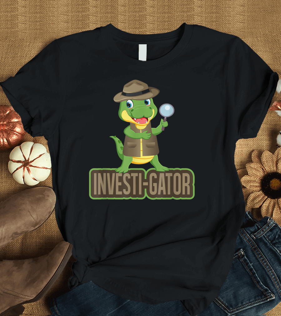 Investi-Gator Detective Alligator Funny Investigator Pun T-Shirt