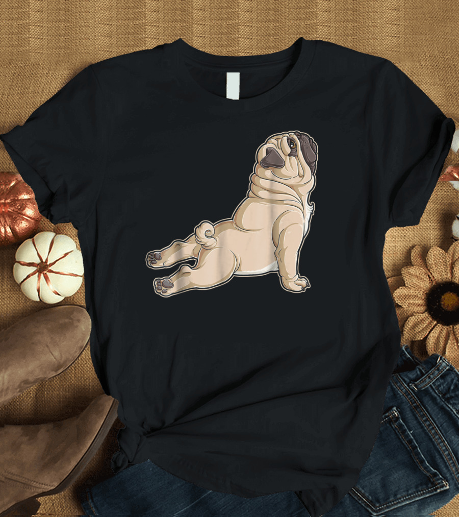 Pug Yoga Pose for Dog Lovers Puppy Funny T-Shirt