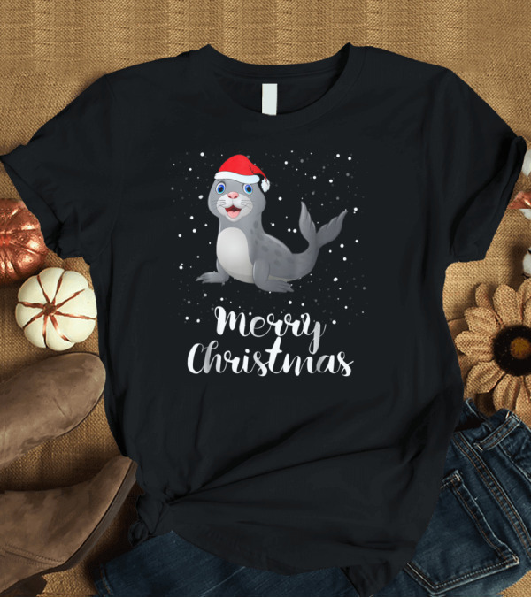 T-Shirt: Seal Merry Christmas Funny Matching Family Group T-Shirt Seal Merry Christmas Funny Matching Family Group T-Shirt