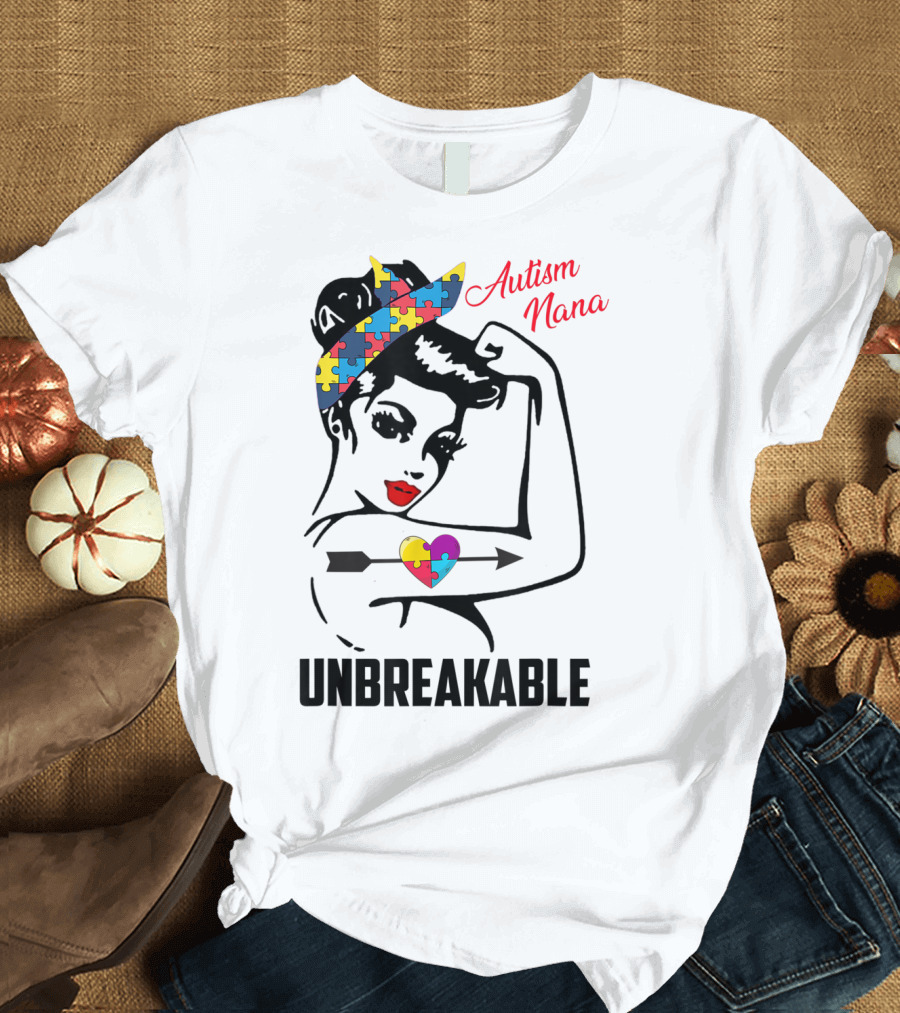Autism Nana Unbreakable Puzzle Heart Bandana T-Shirt