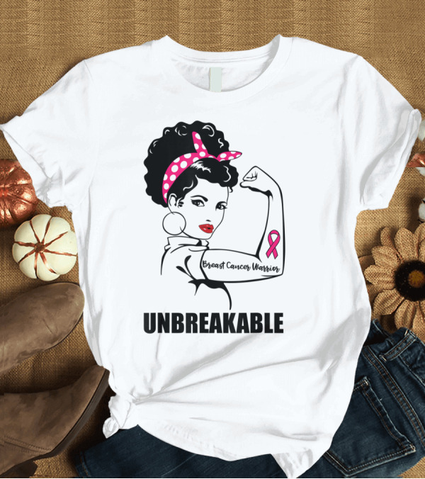 T-Shirt: Breast Cancer Warrior Unbreakable Pink Ribbon Strength T-Shirt Breast Cancer Warrior Unbreakable Pink Ribbon Strength T-Shirt