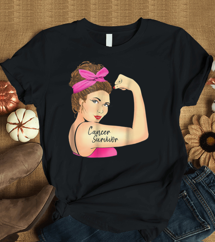 Cancer Survivor Rosie The Riveter Unbreakable T-Shirt