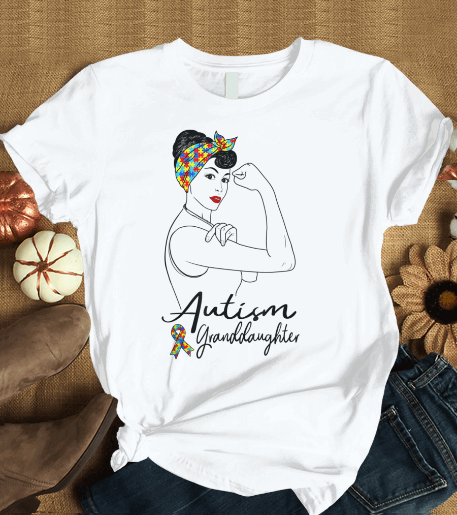 Autism Granddaughter Rosie the Riveter Puzzle Ribbon Unbreakable T-Shirt
