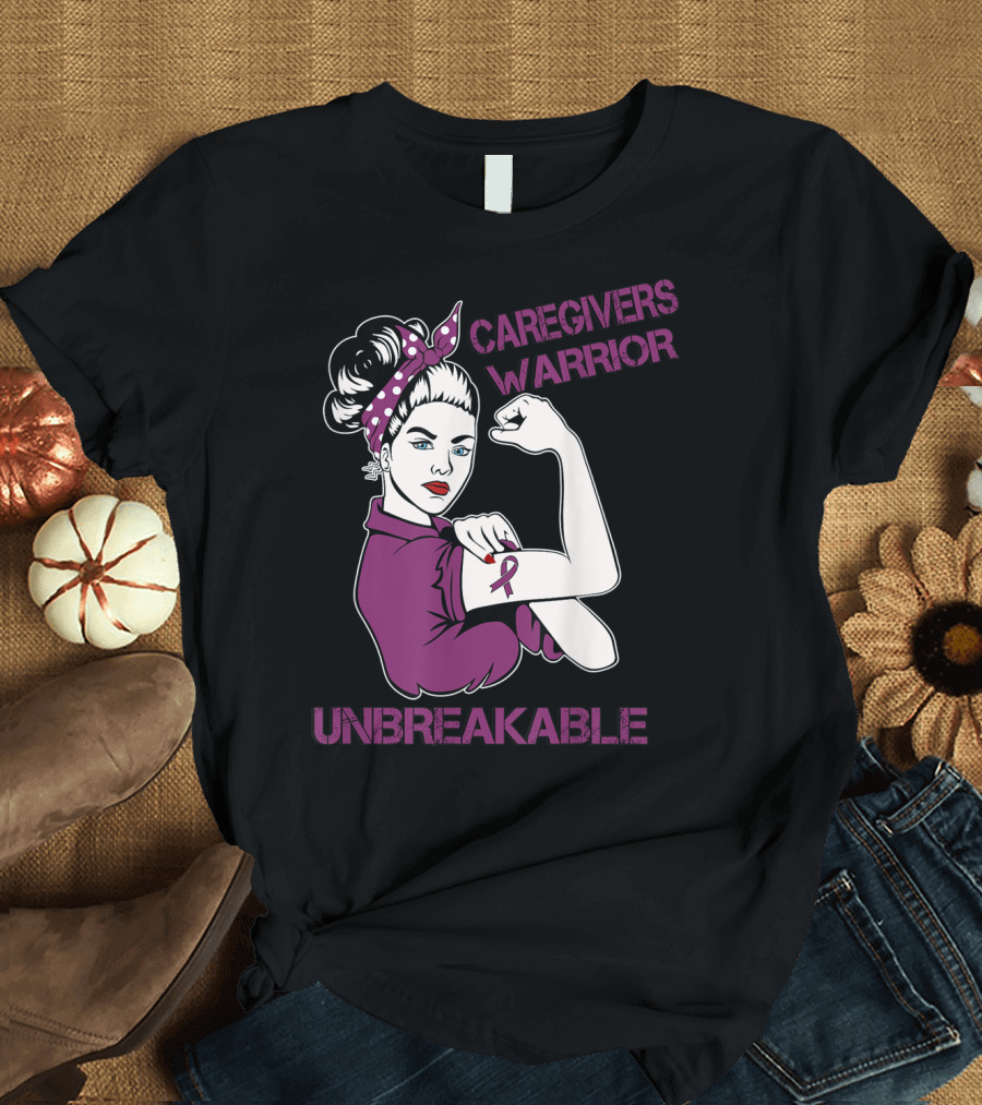 Caregivers Warrior Unbreakable Rosie the Riveter T-Shirt