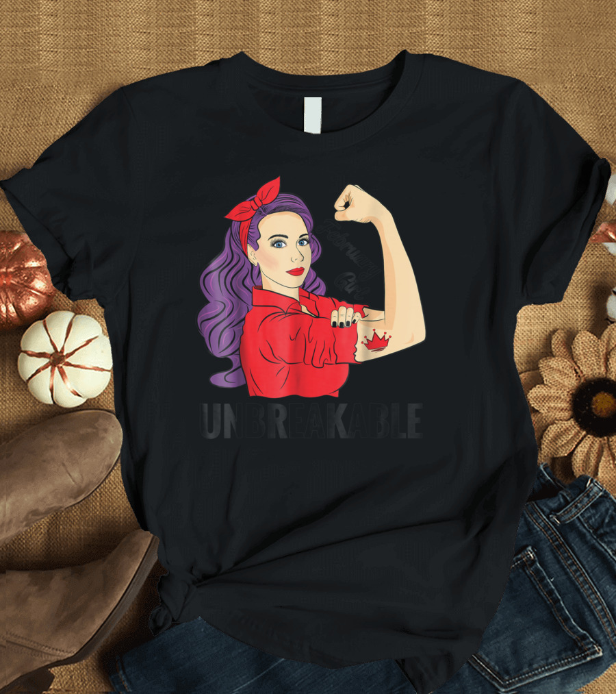 February Girl Unbreakable with Crown Tattoo Retro T-Shirt