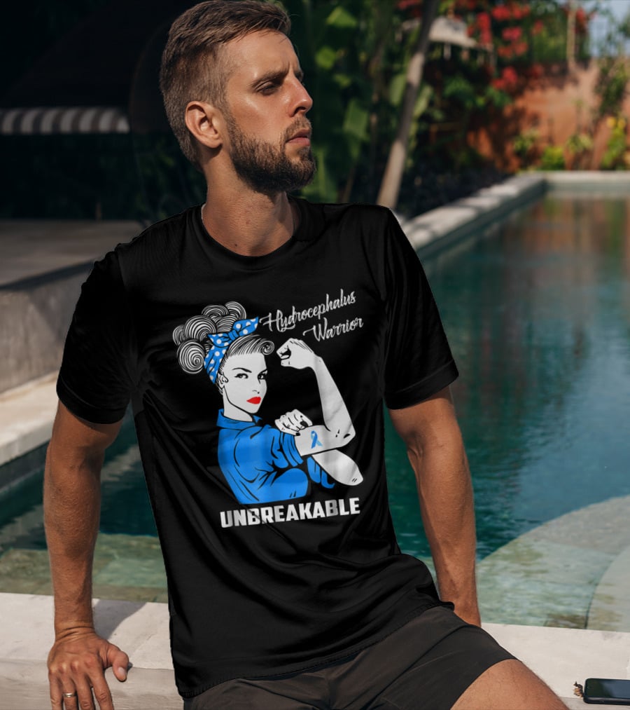Hydrocephalus Warrior Unbreakable Awareness VB Rosie The Riveter Iconic T-Shirt