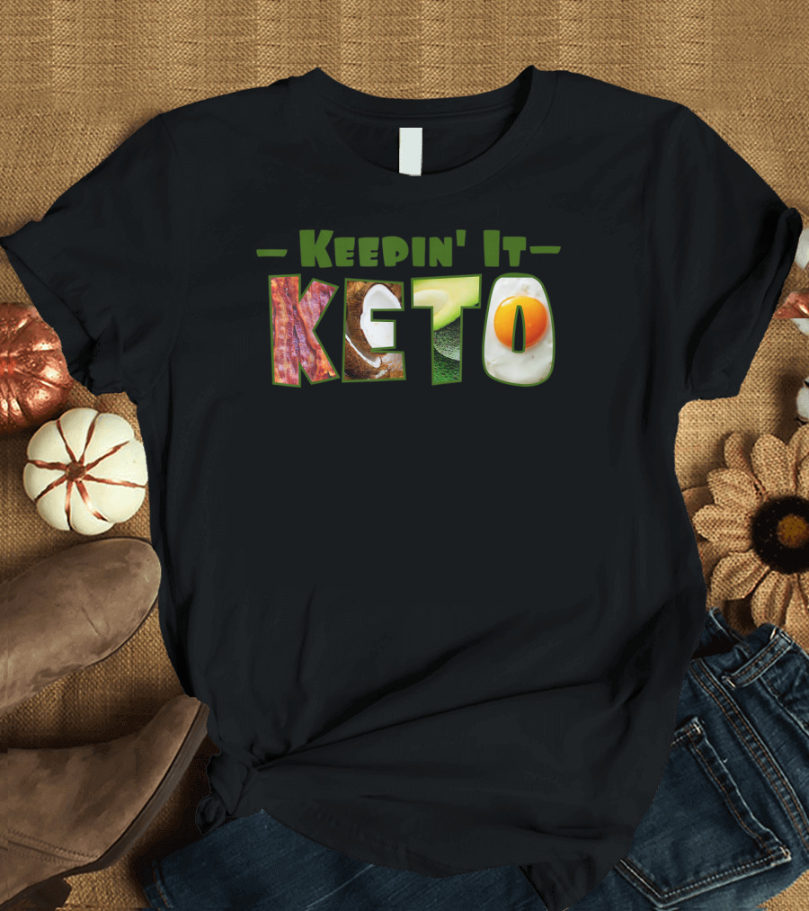 Keepin It Keto Diet Bacon Avocado Egg Breakfast T-Shirt