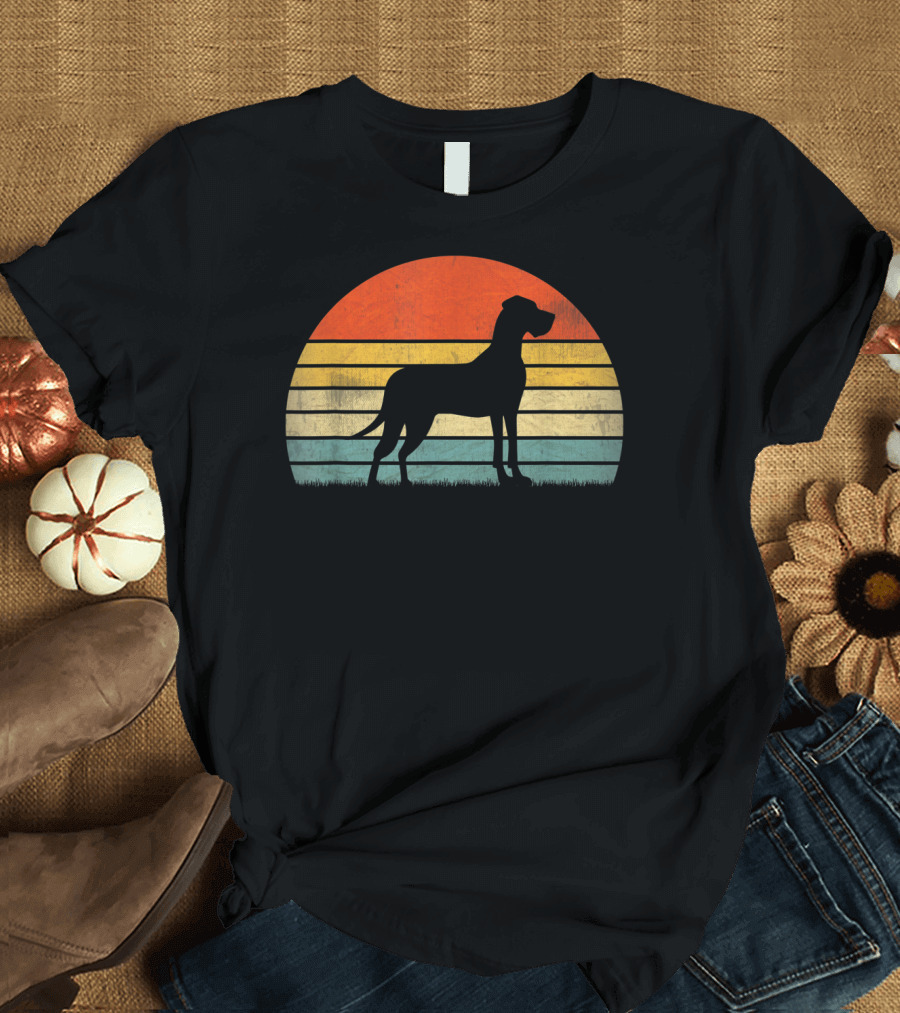 Retro Sunset Style Great Dane T-Shirt