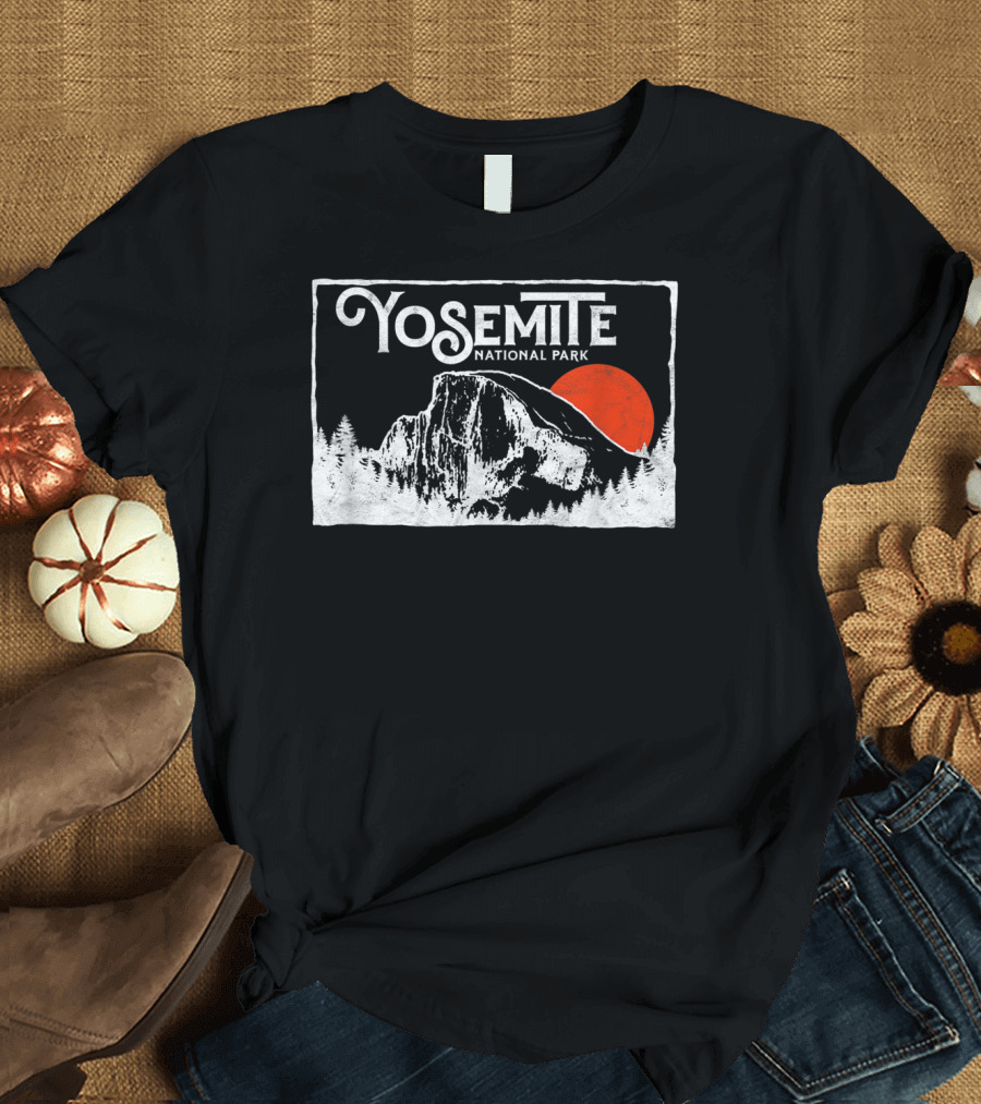 Yosemite National Park Half Dome Retro Sun T-Shirt