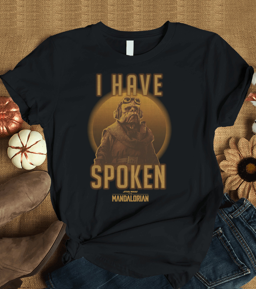 Star Wars The Mandalorian Kuiil I Have Spoken Text and Character T-Shirt