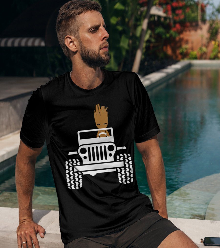 Funny Baby Drive Jeeps Distressed 70s T-Shirt