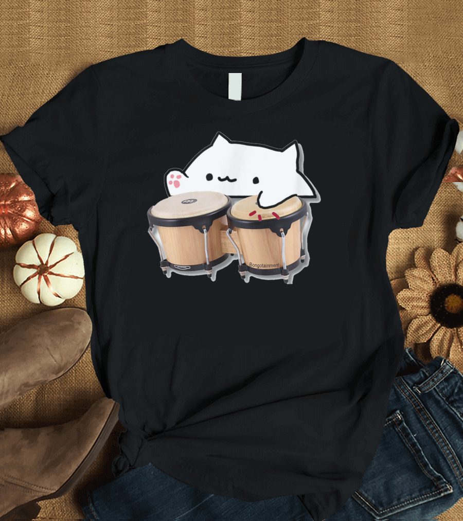Bongotainment Funny Bongo Cat Meme T-Shirt