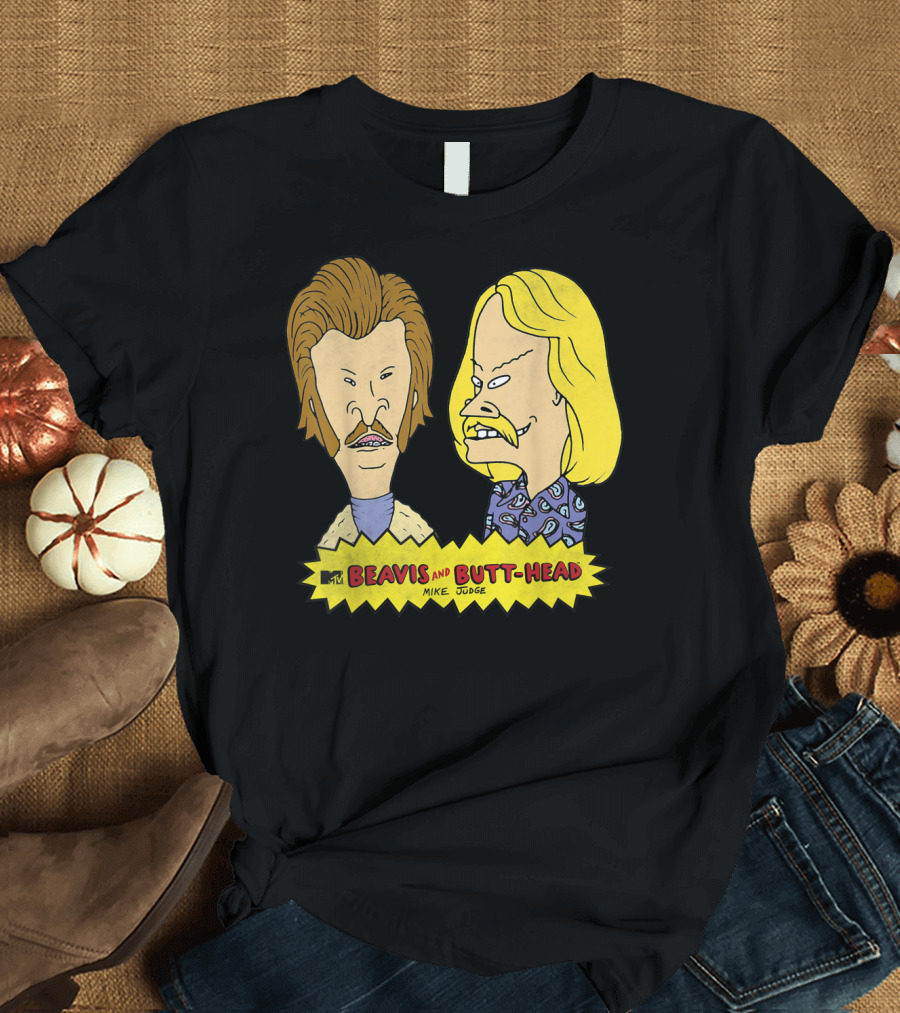 MTV Beavis and Butt-Head Seventies Mustaches Retro Look by Mike Judge T-Shirt