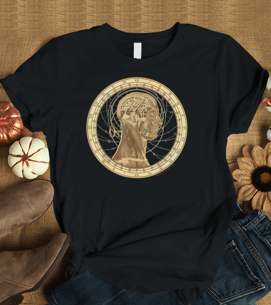 Cognition Steampunk Roman Numerals Clockwork Head T-Shirt