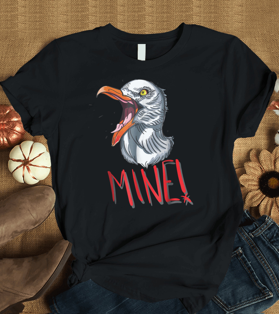 Funny Seagull Mine Save The Beach Chicken Mine T-Shirt
