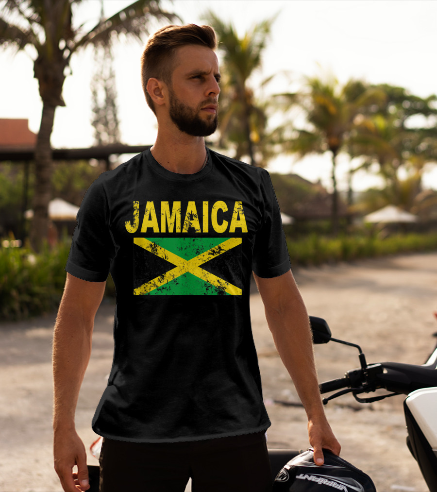 Jamaica Distressed Flag Cool Jamaican Flags T-Shirt