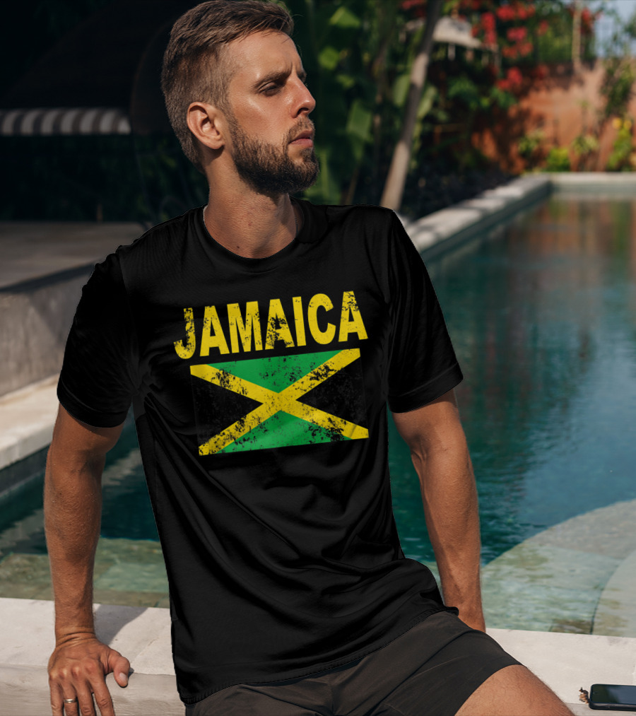 Jamaica Distressed Flag Cool Jamaican Flags T-Shirt