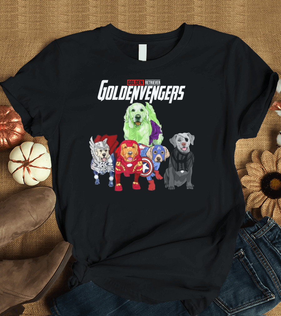 Goldenvengers Golden Retriever Avengers Dogs T-Shirt
