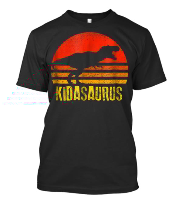 Kidasaurus Dinosaur Silhouette Vintage Sunset T-Shirt