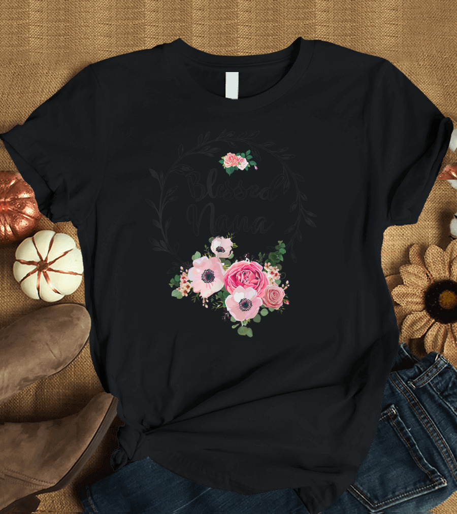 Blessed Nana Mother's Day Floral T-Shirt